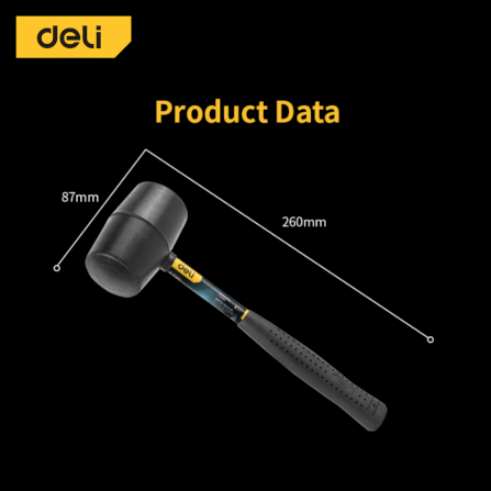 ค้อนยาง DELI EDL5612-BK-01 12OZ สีดำ_8